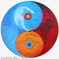 Yin und Yang mit der unendlichen Acht